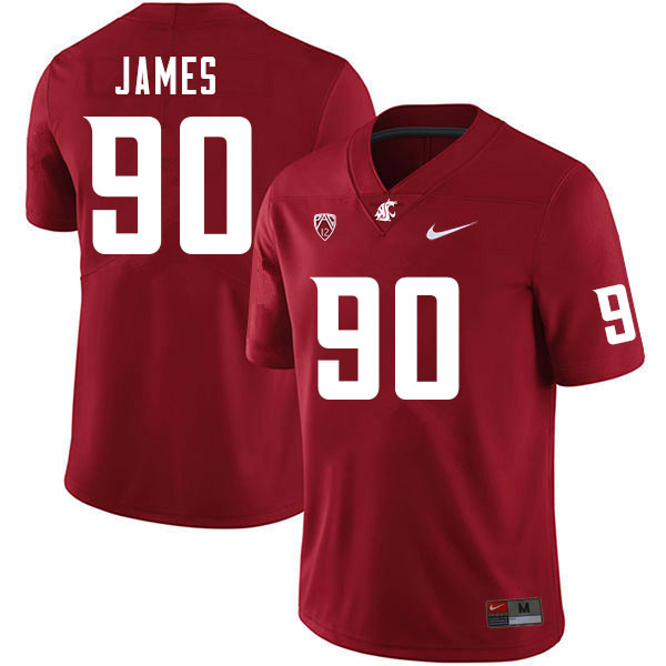 Men #90 Nathaniel James Washington Cougars College Football Jerseys Sale-Crimson
